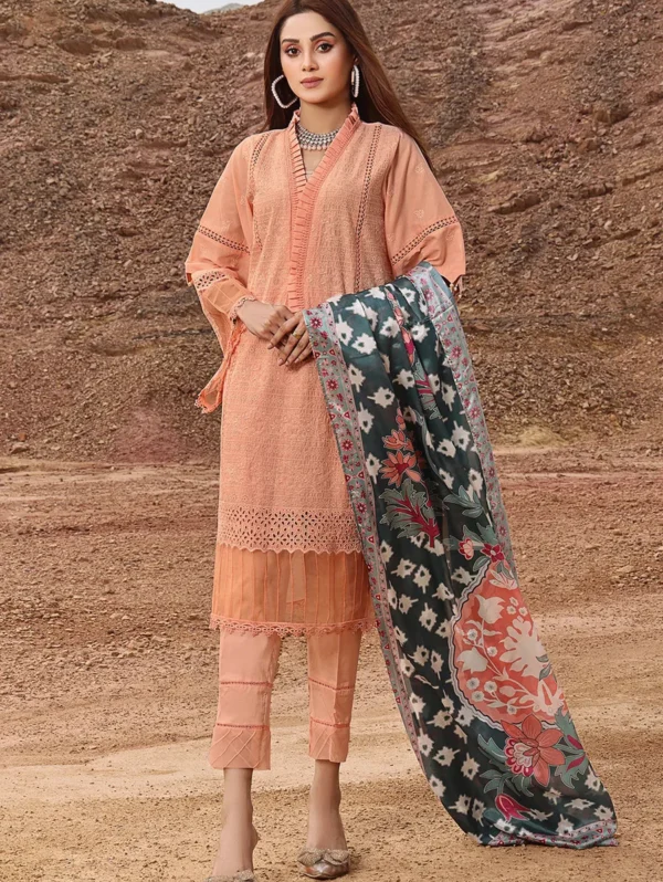 3PC Embroidered Unstitched Lawn Suit