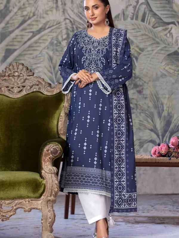3PC Printed Unstitched Cambric Suit