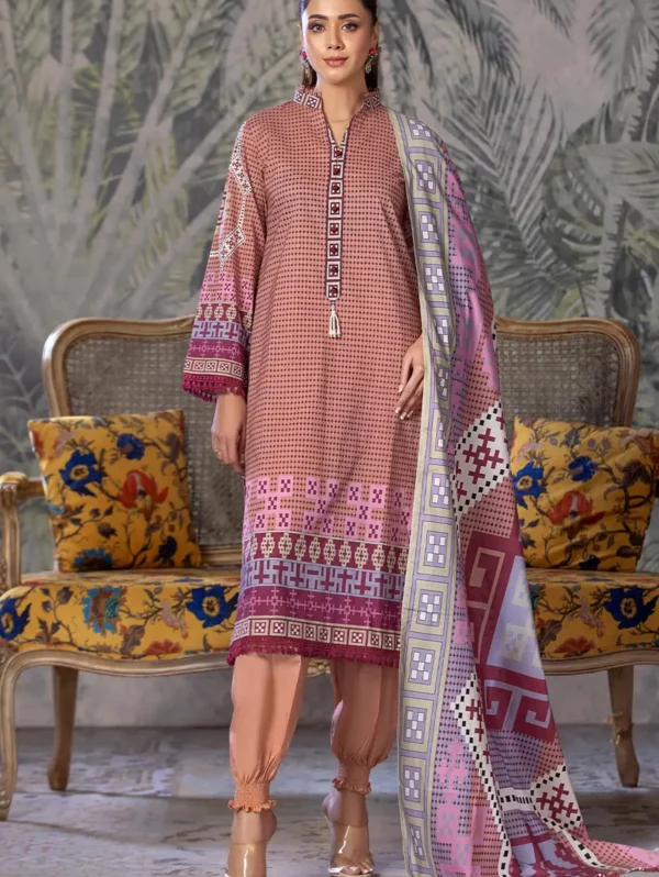 3PC Printed Unstitched Cambric